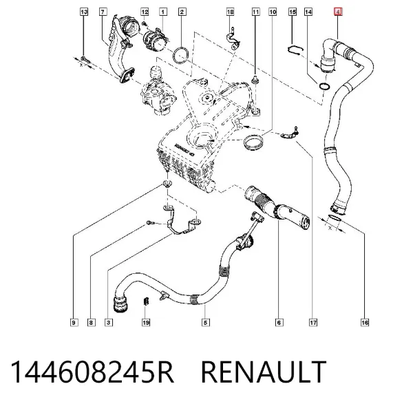 Патрубок интеркулера 144608245R Renault (RVI)
