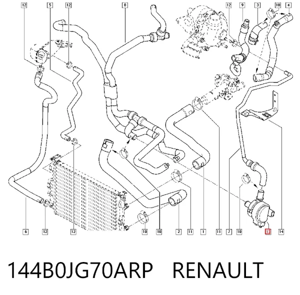 Дополнительная помпа 144B0JG70ARP Renault (RVI)