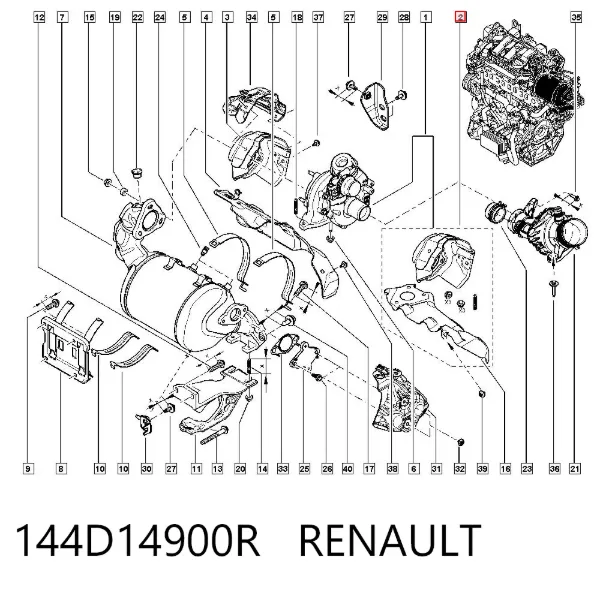 Прокладка турбины 144D14900R Renault (RVI)