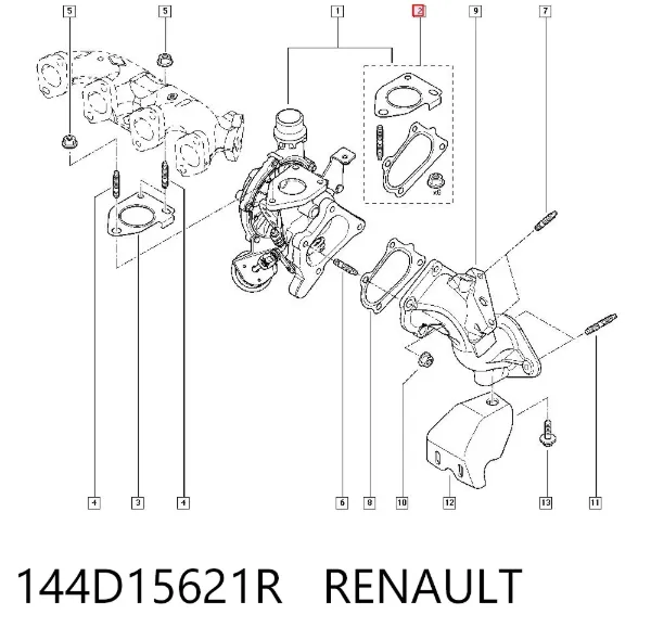 Прокладка турбины 144D15621R Renault (RVI)