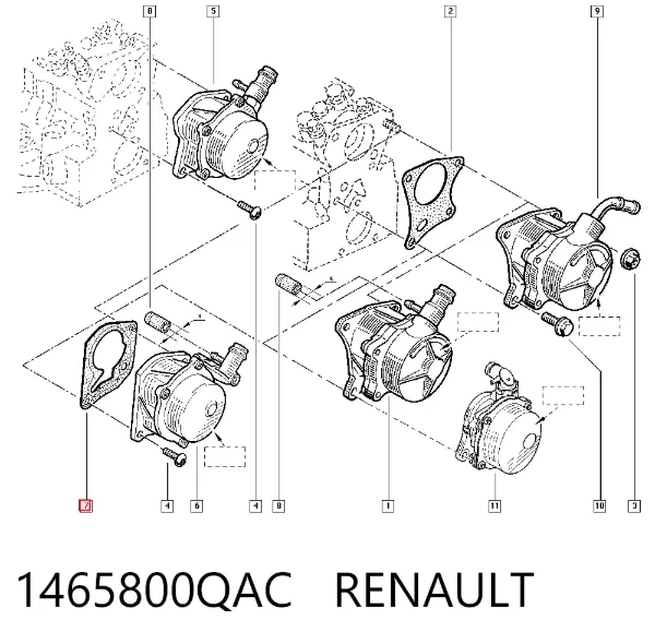 Прокладка вакуумного насоса 1465800QAC Renault (RVI)