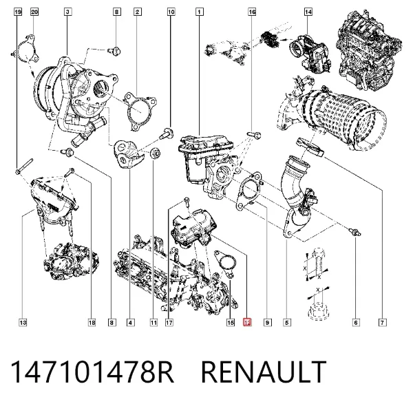 Клапан ЕГР 147101478R Renault (RVI)