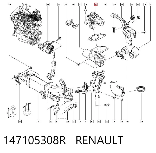 Клапан ЕГР 147105308R Renault (RVI)