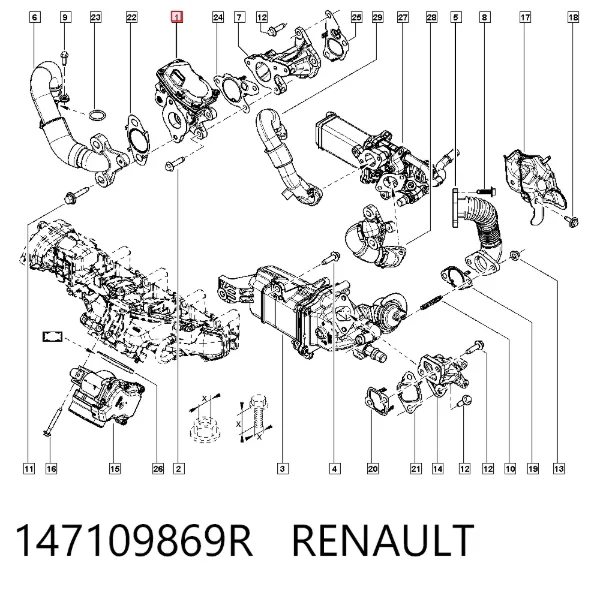 Клапан ЕГР 147109869R Renault (RVI)