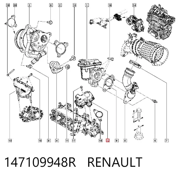 Клапан ЕГР 147109948R Renault (RVI)