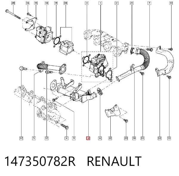 Радиатор системы EGR 147350782R Renault (RVI)