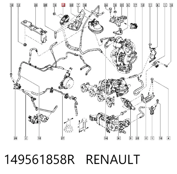 Клапан преобразователь давления наддува (соленоид) 149561858R Renault (RVI)