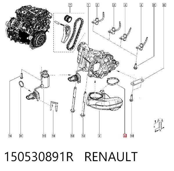 Прокладка масляного насоса 150530891R Renault (RVI)