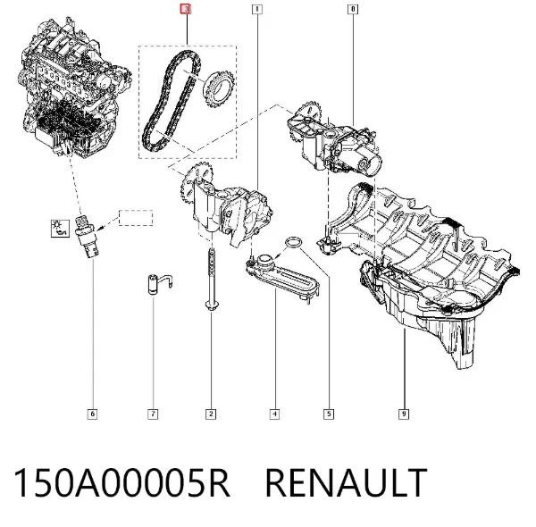 Комплект цепи ГРМ 150A00005R Renault (RVI)