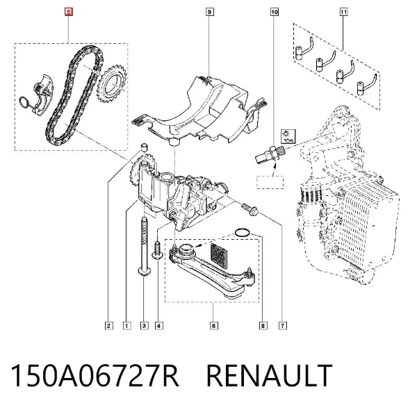 Цепь масляного насоса, комплект 150A06727R Renault (RVI)