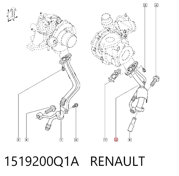 Трубка (шланг) подачи масла к турбине 1519200Q1A Renault (RVI)