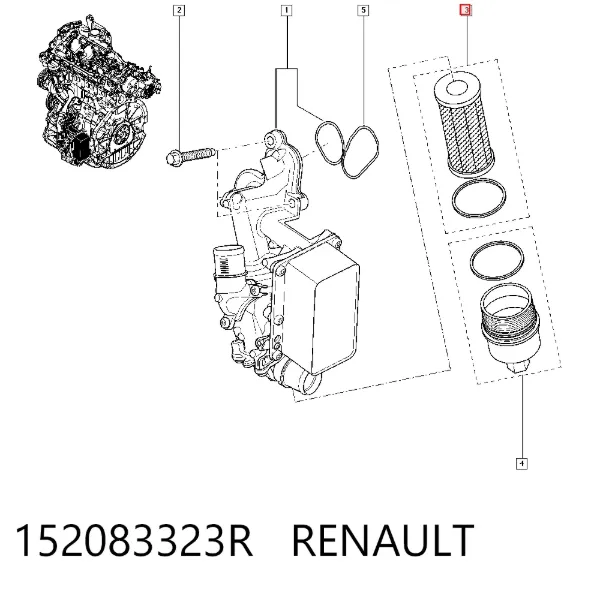 Масляный фильтр 152083323R Renault (RVI)