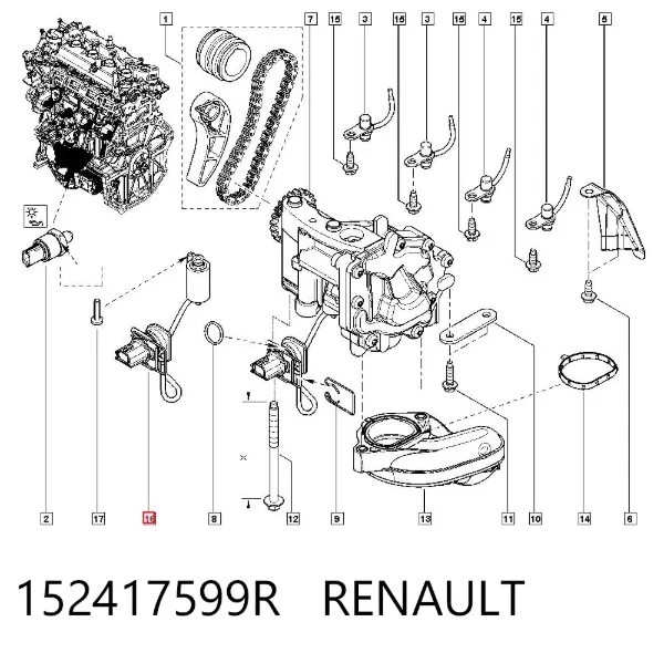Клапан регулировки давления масла 152417599R Renault (RVI)