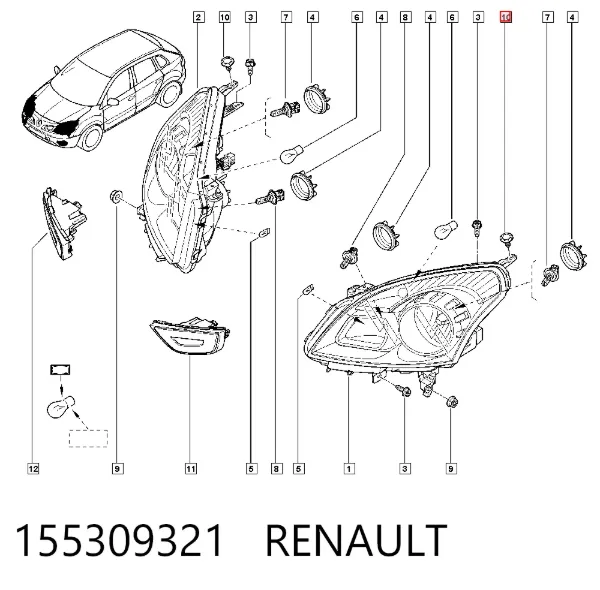Пистон крепления подкрылок 155309321 Renault (RVI)