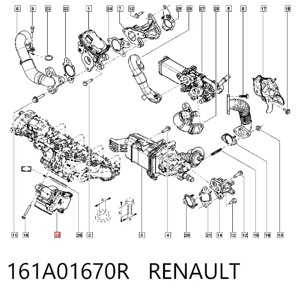 Дроссельная заслонка 161A01670R Renault (RVI)