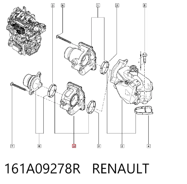 Дроссельная заслонка 161A09278R Renault (RVI)