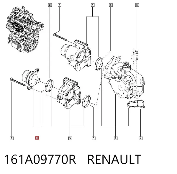 Дроссельная заслонка 161A09770R Renault (RVI)