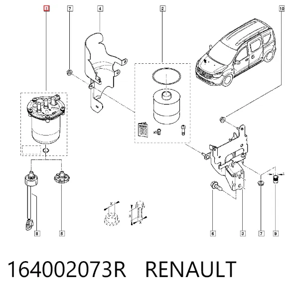 Топливный фильтр 164002073R Renault (RVI)