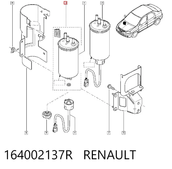 Топливный фильтр 164002137R Renault (RVI)