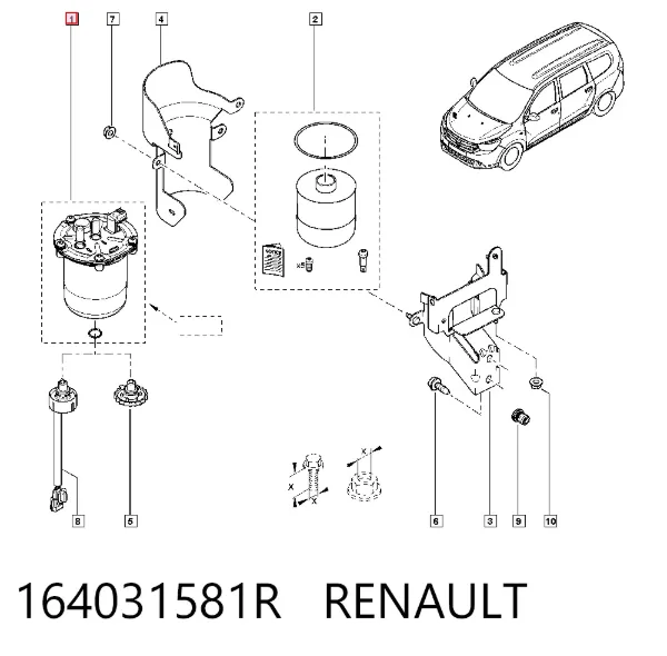 Топливный фильтр 164031581R Renault (RVI)
