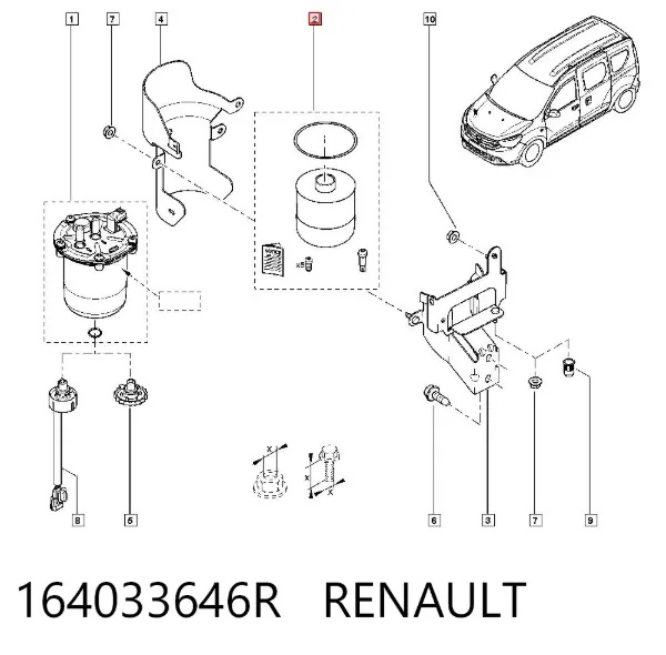 Топливный фильтр 164033646R Renault (RVI)