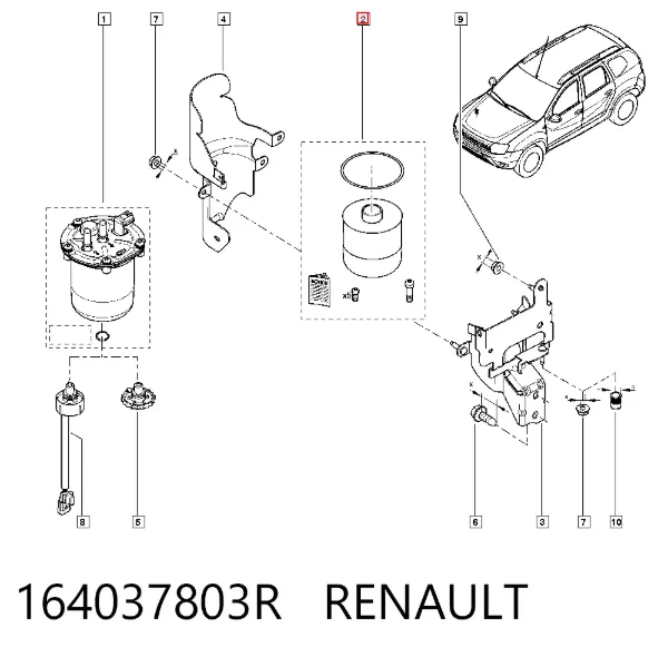 Топливный фильтр 164037803R Renault (RVI)