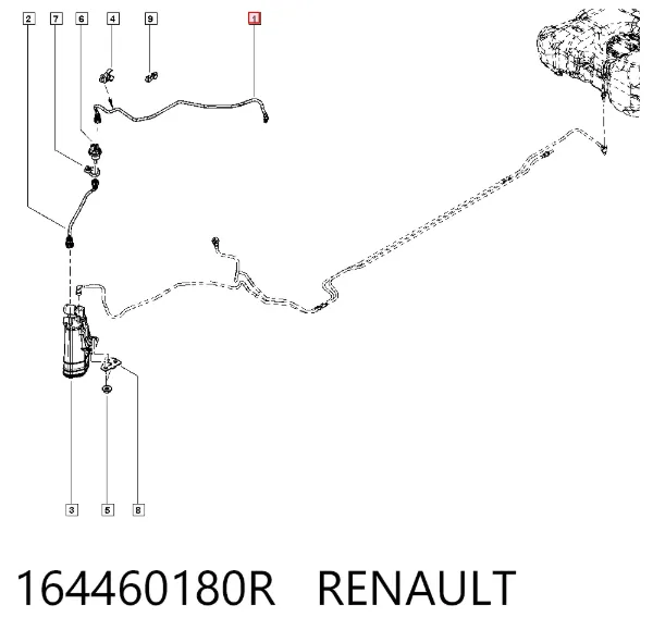 Трубка вентиляции топливного бака 164460180R Renault (RVI)