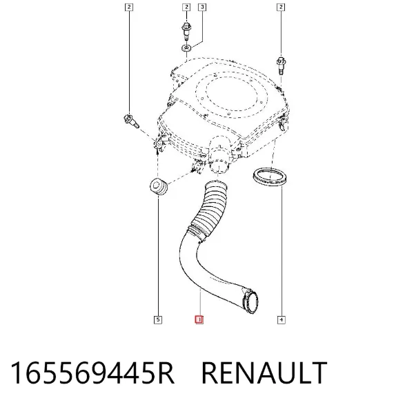 Воздухозаборник воздушного фильтра 165569445R Renault (RVI)