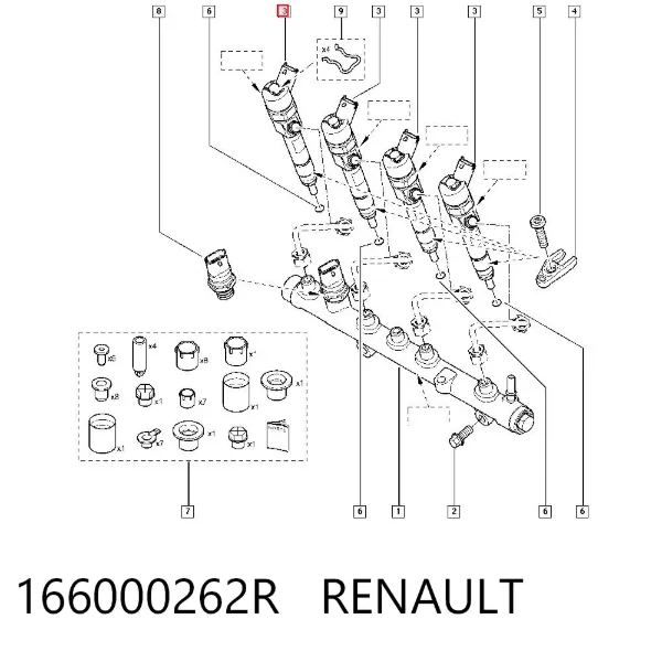 Топливные форсунки 166000262R Renault (RVI)