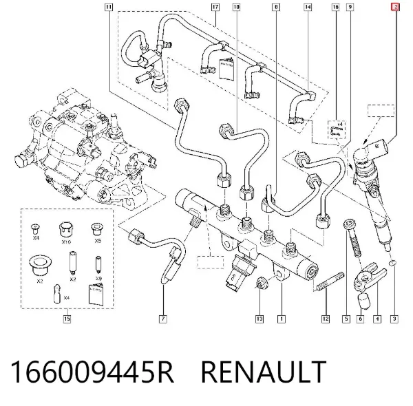Топливные форсунки 166009445R Renault (RVI)