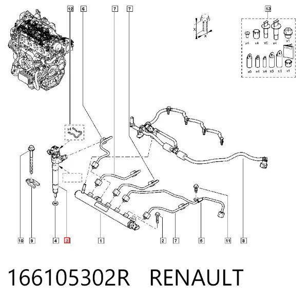 Топливные форсунки 166105302R Renault (RVI)