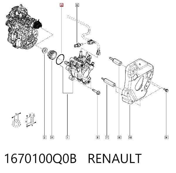 Прокладка ТНВД 1670100Q0B Renault (RVI)