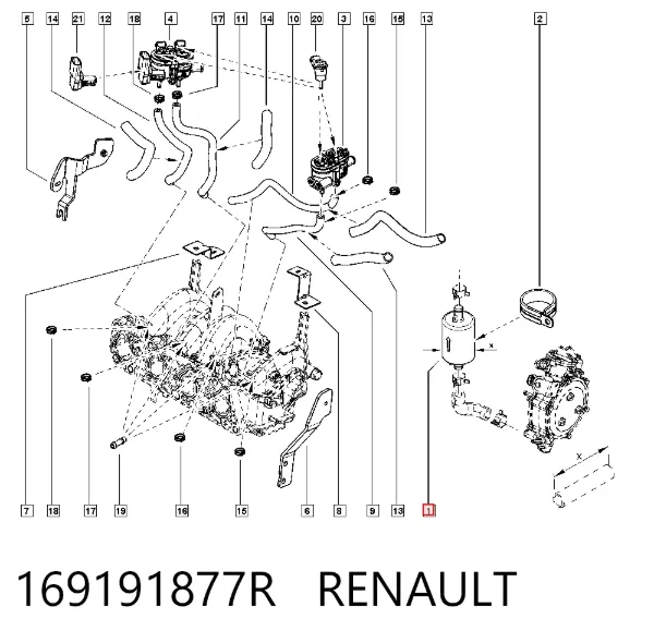 Топливный фильтр 169191877R Renault (RVI)