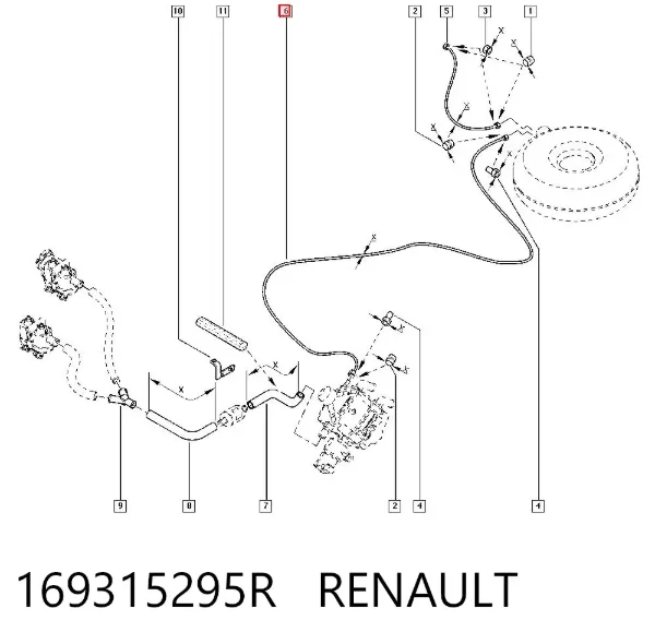 Трубка топливная, от бака к топливному фильтру 169315295R Renault (RVI)