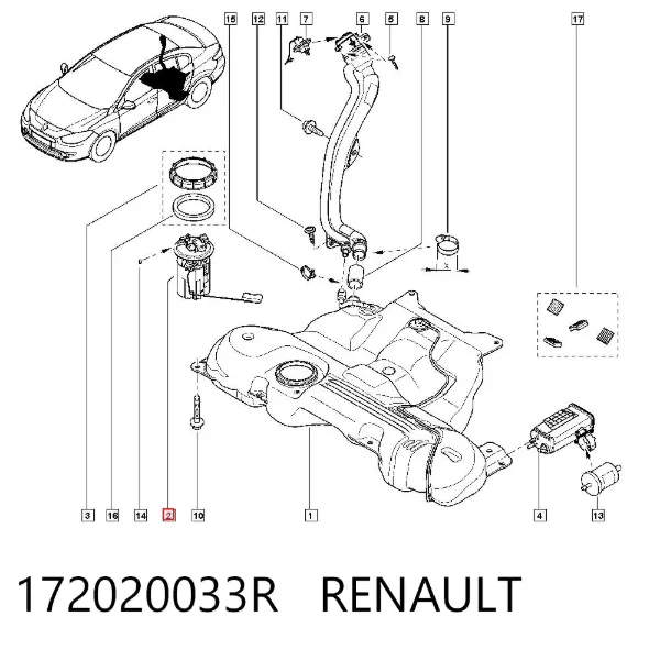Датчик уровня топлива 172020033R Renault (RVI)