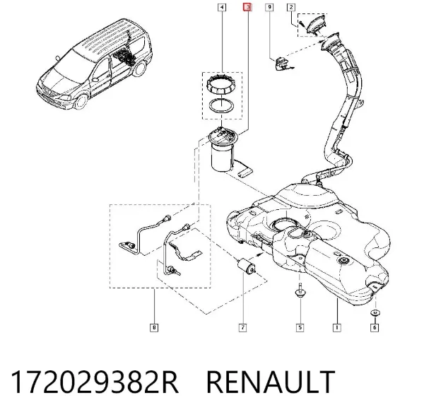 Бензонасос 172029382R Renault (RVI)