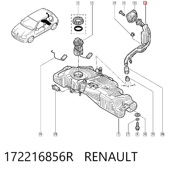 Горловина топливного бака 172216856R Renault (RVI)
