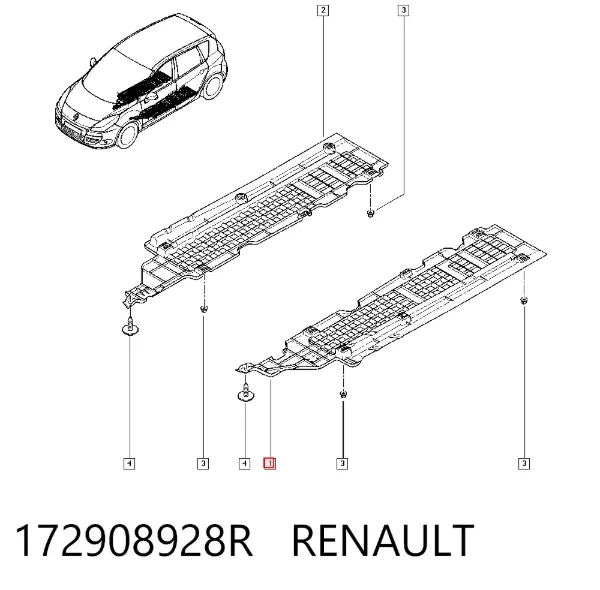 Защита днища левая 172908928R Renault (RVI)