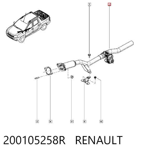 Центральная часть глушителя 200105258R Renault (RVI)