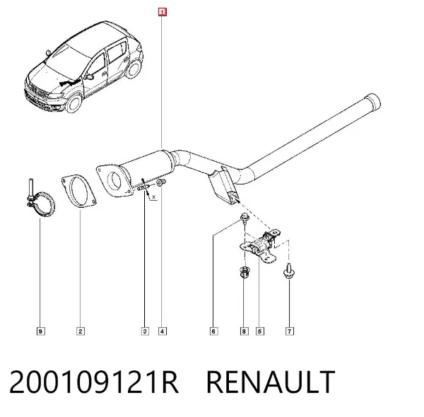 Приёмная труба 200109121R Renault (RVI)