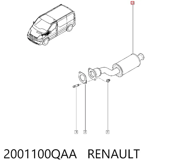 Приёмная труба 2001100QAA Renault (RVI)