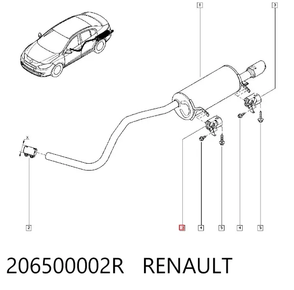 Хомут глушителя 206500002R Renault (RVI)