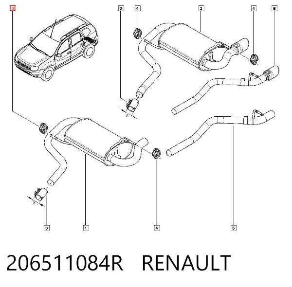 Подушка глушителя 206511084R Renault (RVI)