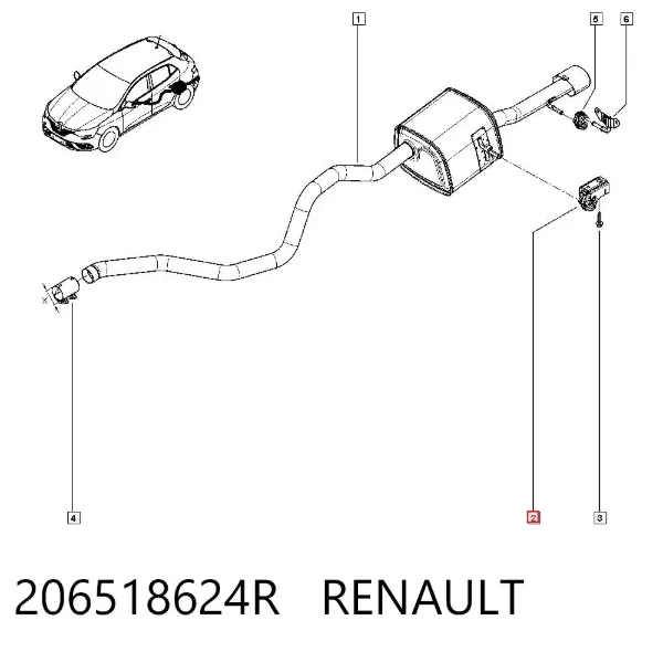 Подушка глушителя 206518624R Renault (RVI)