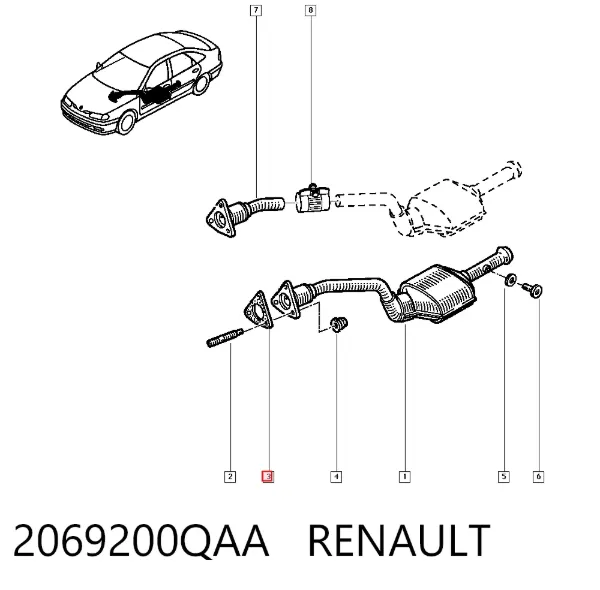 Прокладка глушителя 2069200QAA Renault (RVI)