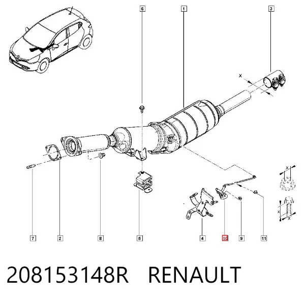Датчик давления выхлопных газов 208153148R Renault (RVI)