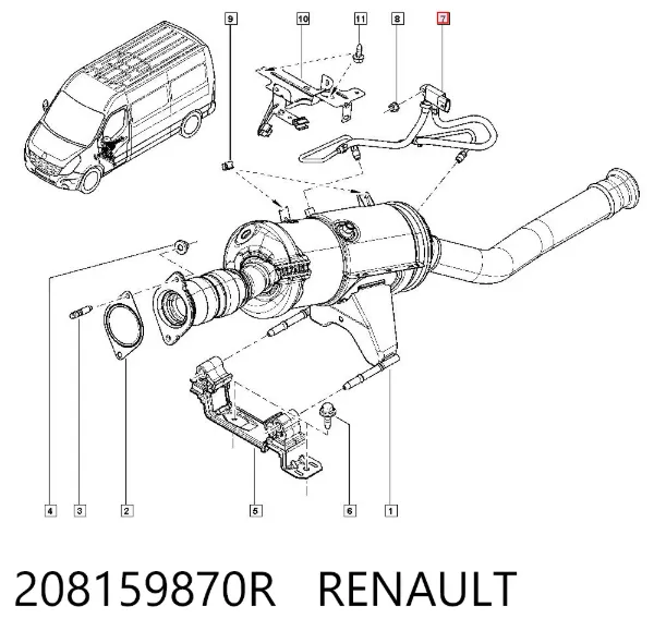 Датчик давления выхлопных газов 208159870R Renault (RVI)