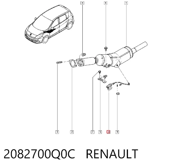 Датчик давления выхлопных газов 2082700Q0C Renault (RVI)
