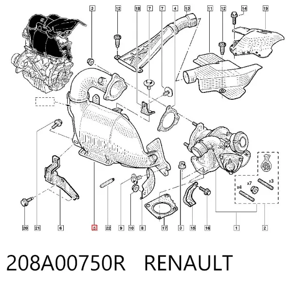 Катализатор 208A00750R Renault (RVI)