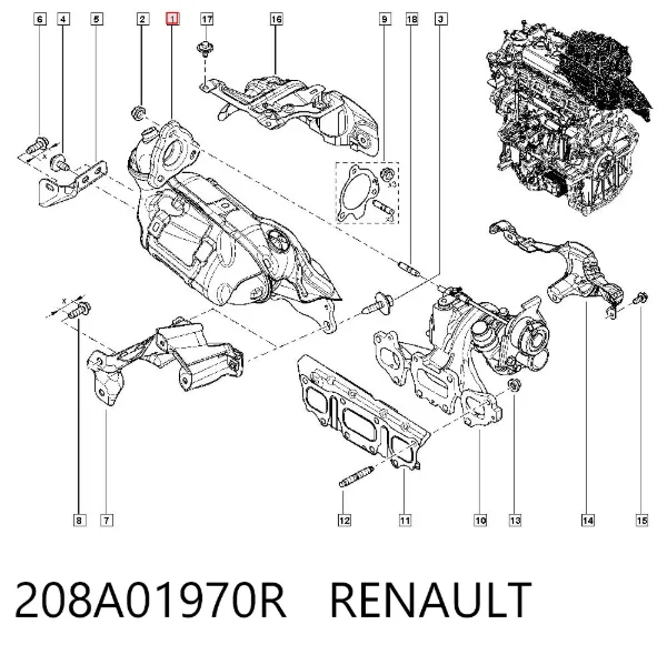 Катализатор 208A01970R Renault (RVI)